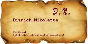 Ditrich Nikoletta névjegykártya