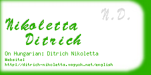 nikoletta ditrich business card